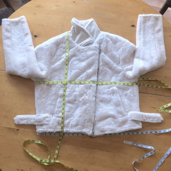 Topshop Lily Faux Fur Biker Jacket Size 12 - Picture 9 of 10